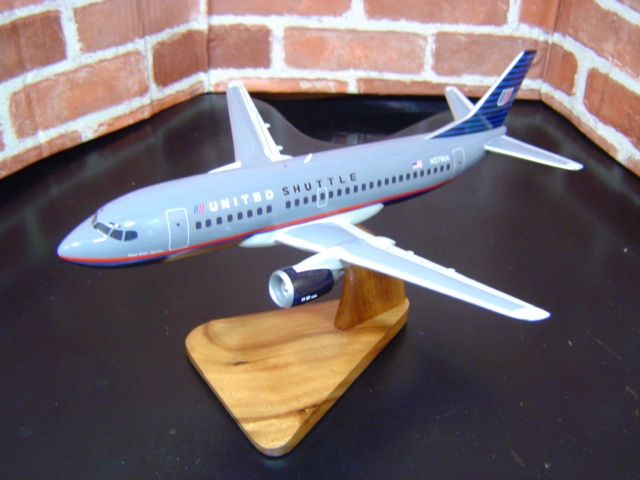 オーダーメイド予約受付中！1/100 B737-300ユナイテッドシャトル（ボーイング）　木製模型