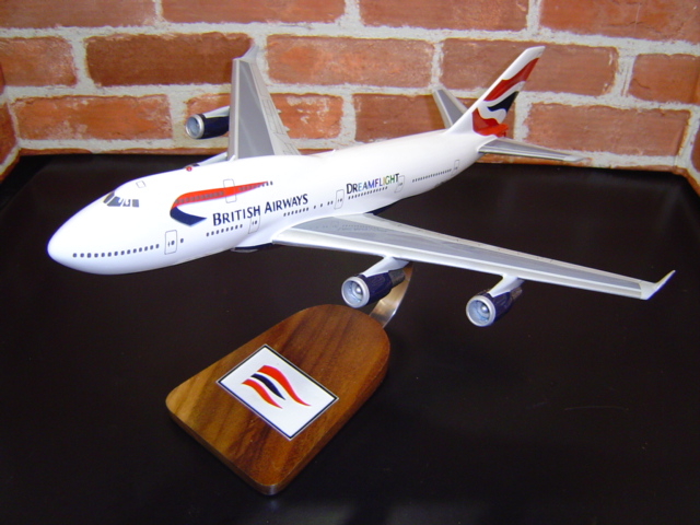 オーダーメイド予約受付中！ 1/200 B747-400 ブリティッシュエアウェイズ（ボーイング）　木製模型