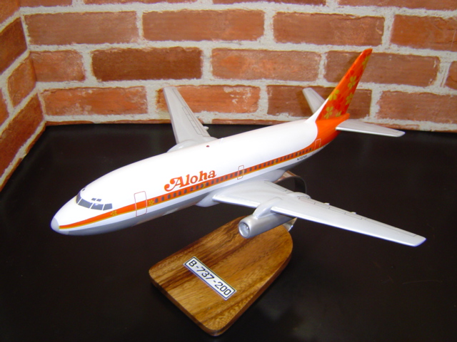 オーダーメイド予約受付中！ B-737-200アロハ航空(ボーイング）　木製模型