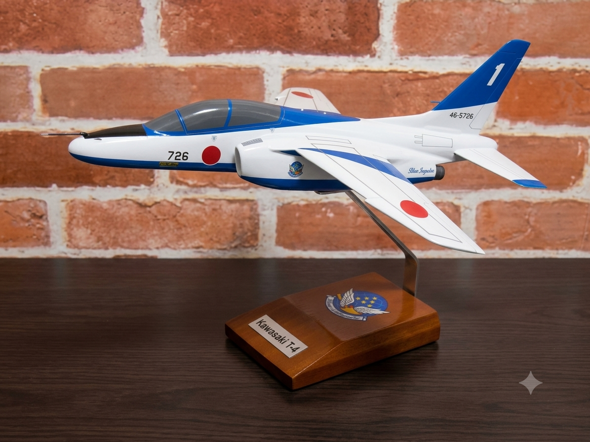 1/32　T-4 ブルーインパルス(川崎)航空自衛隊練習機　木製模型